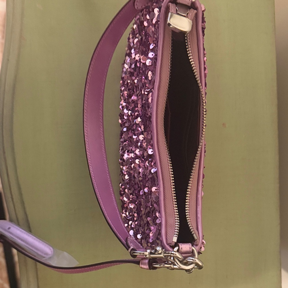 NWOT Coach Sequin Shoulder & Crossbody Bag- Pink/Lavender Sparle - Picture 3 of 14
